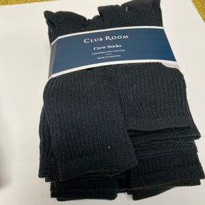 Club Room Socks Men's Black Solid 12 Pairs Size 10-13 Long Crew Retail$40
 🧦
